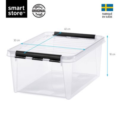 Boîte de rangement 14L empilable SmartStore Classic 15 Orthex P. 40 cm transparent avec 6 compartiments