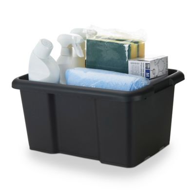 Boîte de rangement 14L Fitty H. 19,5 cm x L. 38 cm plastique noir