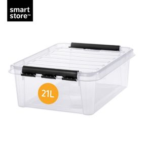 Box de Rangement Noir en Plastique Rigide Malle à Cadenas 145 litres 4  Roulettes