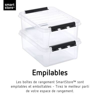 Boîte de rangement 21L empilable SmartStore Classic Orthex 24 P. 50 cm transparent