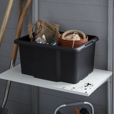Boîte de rangement 26L Fitty H. 23 cm x L. 45,5 cm plastique noir