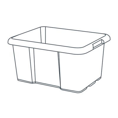 Boîte de rangement 26L Fitty H. 23 cm x L. 45,5 cm plastique noir