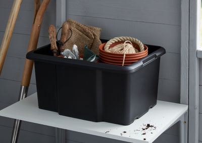Boîte de rangement 26L Fitty H. 23 cm x L. 45,5 cm plastique noir