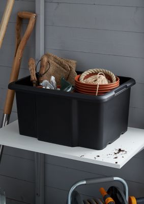 Boîte de rangement 26L Fitty H. 23 cm x L. 45,5 cm plastique noir