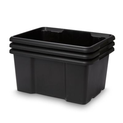 Boîte de rangement 26L Fitty H. 23 cm x L. 45,5 cm plastique noir