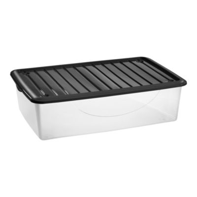 Boîte de rangement 27 L couvercle noir