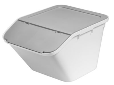 Boîte de rangement 37 L empilable SmartStore Collect Stack It Orthex P.55 cm blanc et gris