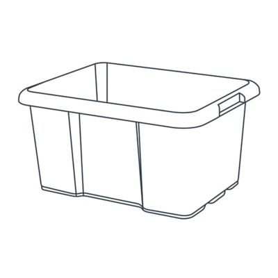 Boîte de rangement 44L Fitty H. 29,5 cm x L. 55,5 cm plastique noir