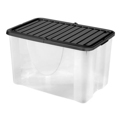 Boîte de rangement 58 L couvercle noir