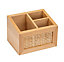 Boîte de rangement accessoires de salle de bains en bambou et rotin, 9x8.5x12 cm, Wenko Allegre