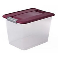 Boîte de rangement avec couvercle en plastique Kliker 18L coloris violet