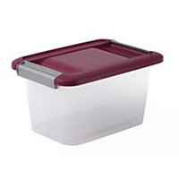 Boîte de rangement avec couvercle en plastique Kliker 5L coloris violet