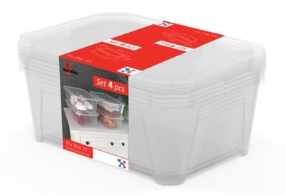 Boîte de rangement avec couvercle Fly Box 11L vendue par 4 pièces