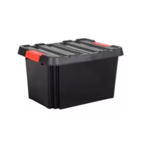 Boîte de rangement avec couvercle Stock'R 85L noir et rouge