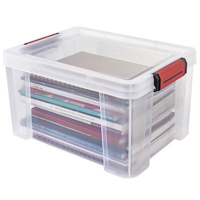 Boîte de rangement avec couvercle Sundis Clip’n store 17 L transparent