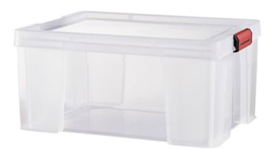 Boîte de rangement avec couvercle Sundis Clip’n store 27 L transparent