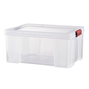 Boîte de rangement avec couvercle Sundis Clip’n store 27 L transparent