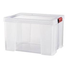 Boîte de rangement avec couvercle Sundis Clip’n store 45 L transparent
