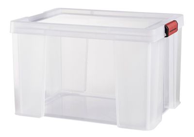 Boîte de rangement avec couvercle Sundis Clip’n store 75 L transparent