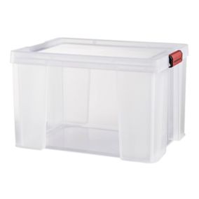 Boîte de rangement avec couvercle Sundis Clip’n store 75 L transparent