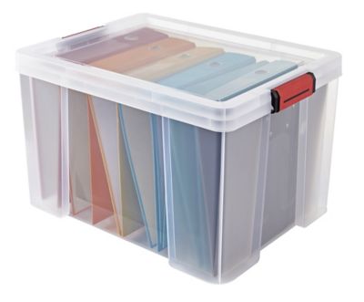 Boîte de rangement avec couvercle Sundis Clip & Store 45 L transparent