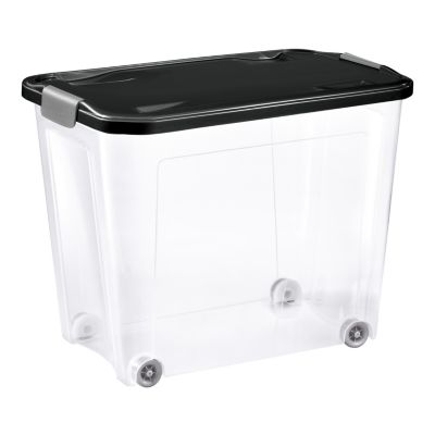 Boîte de rangement avec roulettes Tontarelli Combi Box 67 L couvercle noir vendue par 3 pièces