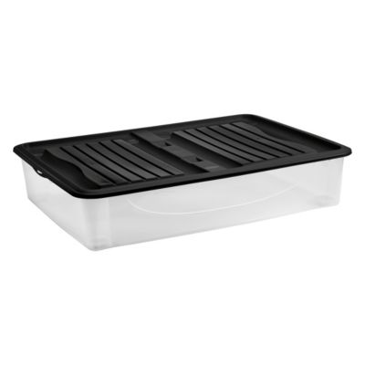 Boîte de rangement avec roulettes Tontarelli Underbed 56,4 l couvercle noir vendue par 2