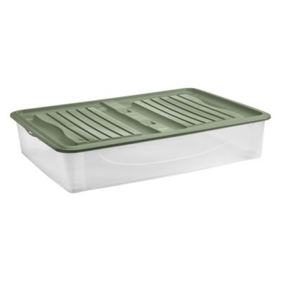 Boîte de rangement avec roulettes Tontarelli Underbed 56,4 l couvercle vert vendue par 2