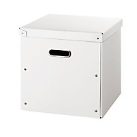 Boîte de rangement carrée avec couvercle Manhattan Mixxit coloris blanc