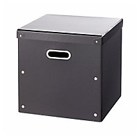 Boîte de rangement carrée avec couvercle Manhattan Mixxit coloris noir