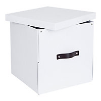 Boîte de rangement carrée avec couvercle Mixxit coloris blanc