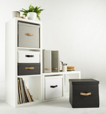 Boîte de rangement carrée avec couvercle Mixxit coloris gris