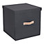 Boîte de rangement carrée avec couvercle Mixxit coloris noir
