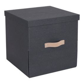 Boîte de rangement carrée avec couvercle Mixxit coloris noir