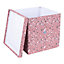 Boîte de Rangement carrée avec couvercle Terrazzo coloris corail