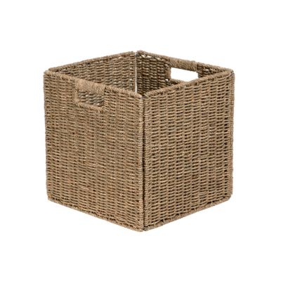 Boîte de rangement carrée de 31 cm en jonc de mer