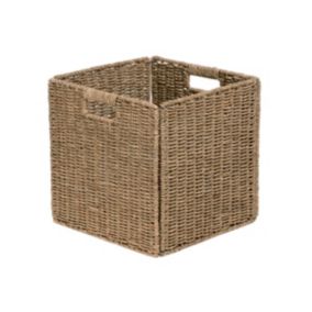 Boîte de rangement carrée de 31 cm en jonc de mer