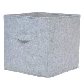 Boîte de rangement carrée en feutrine Mixxit coloris gris
