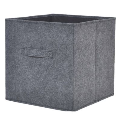 Boîte de rangement carrée en feutrine Mixxit coloris noir