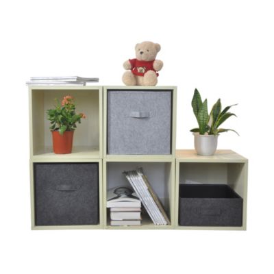 Boîte de rangement carrée en feutrine Mixxit coloris noir