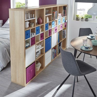Boîte de rangement carrée en fibre naturelle Mixxit coloris blanc