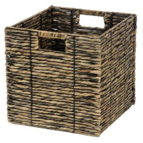 Boîte de rangement carrée en fibre naturelle Mixxit coloris noir