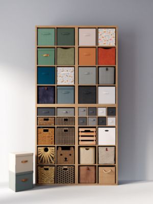 Boîte de rangement carrée en fibre naturelle Mixxit