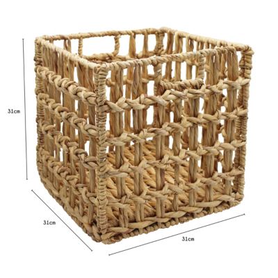 Boîte de rangement carrée en jacinthe d'eau tressé façon cage Mixxit