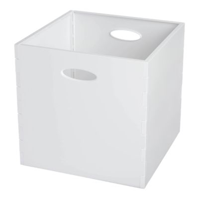 Boîte de rangement carrée en plastique Mixxit coloris blanc brillant