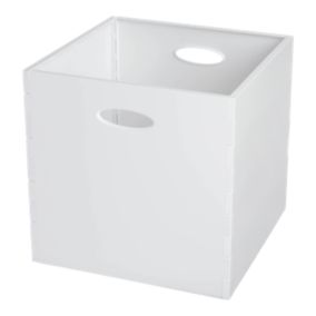 Boîte de rangement carrée en plastique Mixxit coloris blanc brillant