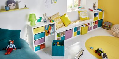 Boîte de rangement carrée en plastique Mixxit coloris blanc
