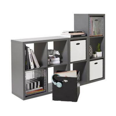 Boîte de rangement carrée en plastique Mixxit coloris blanc