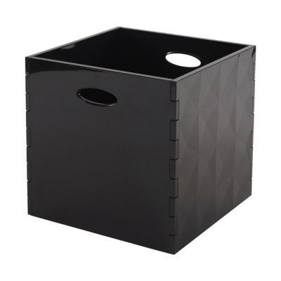 2x boîtes de rangement, carrées en tissu, Cubique, 30x30x30 cm, noir