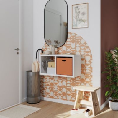 Boîte de rangement carrée en plastique Mixxit coloris terracotta